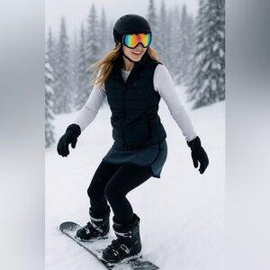 Skirt Sports Womens Athletic Skirt Sz M Gray Black Fleece Lined Snowboarding